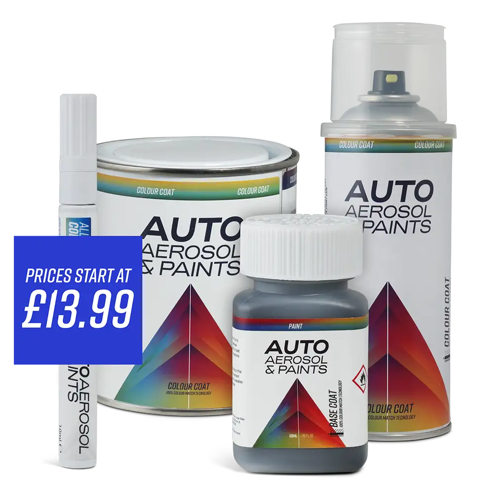 Group shot of Auto Aerosol paint products